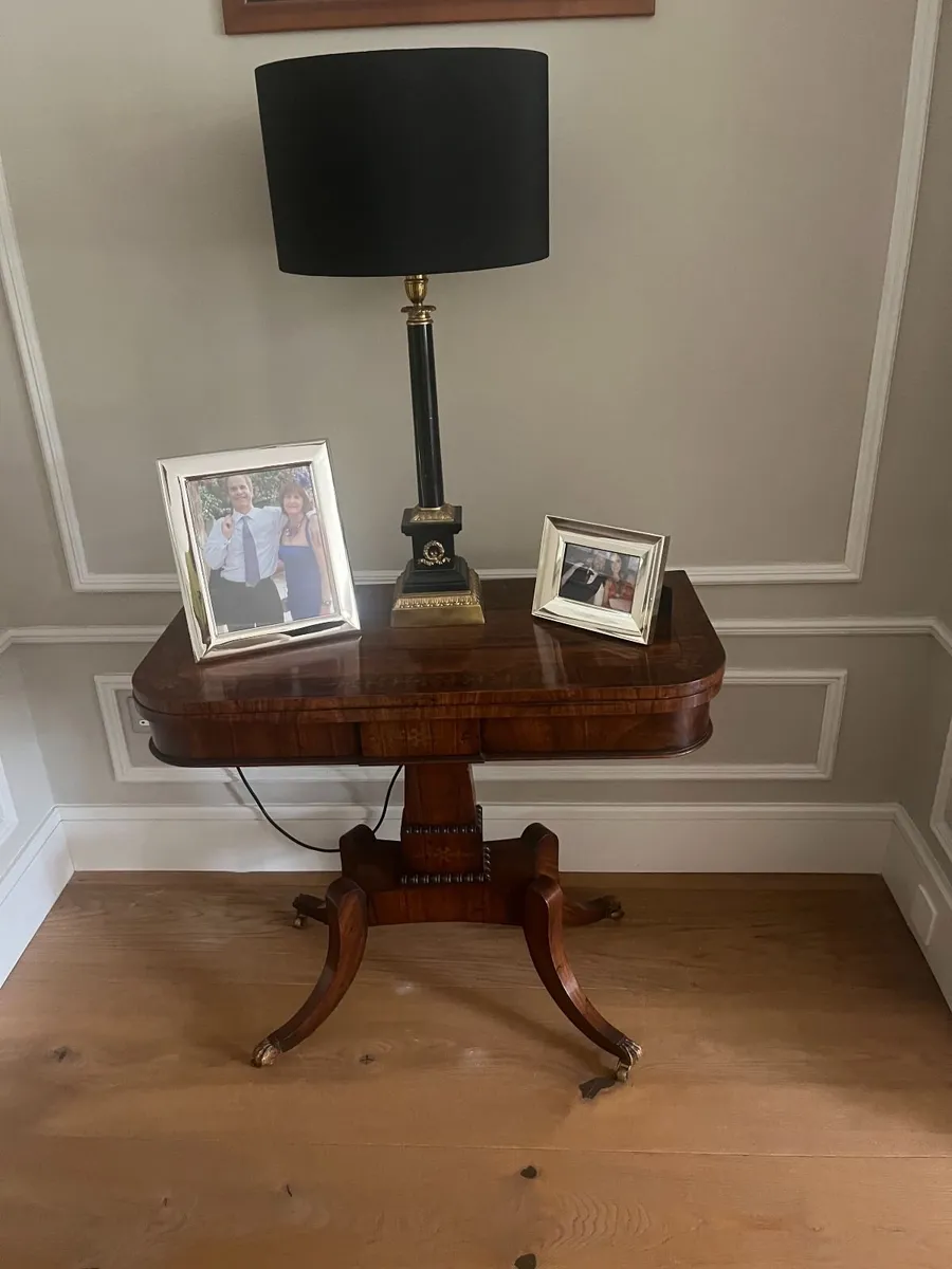 Pair of Antique  Rosewood inlaid Card tables - Image 2