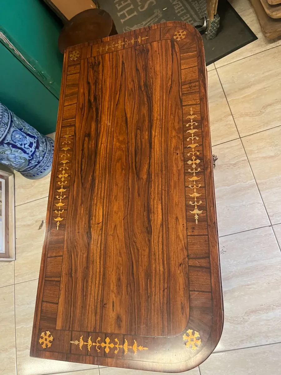 Pair of Antique  Rosewood inlaid Card tables - Image 4