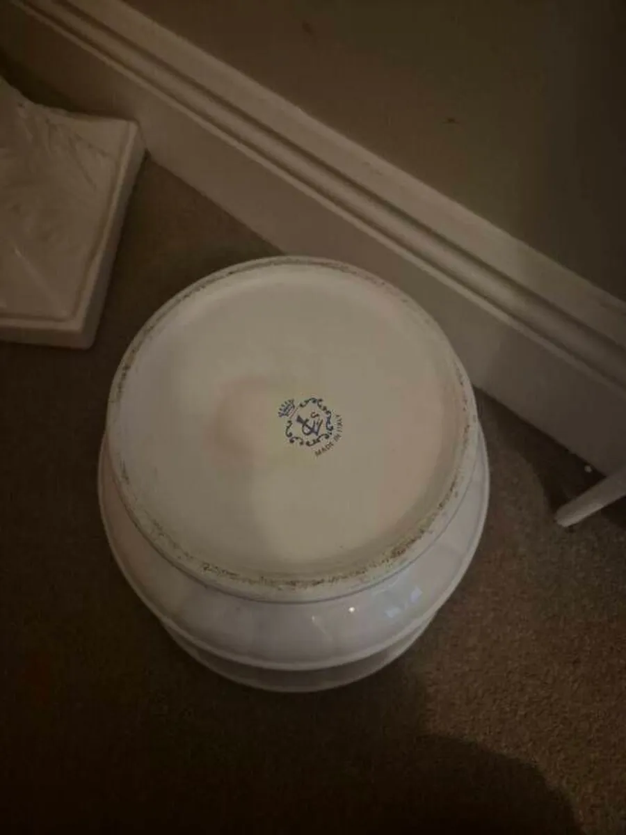 Vintage Italian Ceramic Pedestal & Planter Set - Image 4