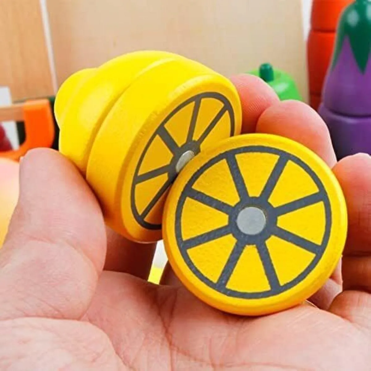Kids Magnetic Wooden Fruits & Vegetables Toy - Image 4