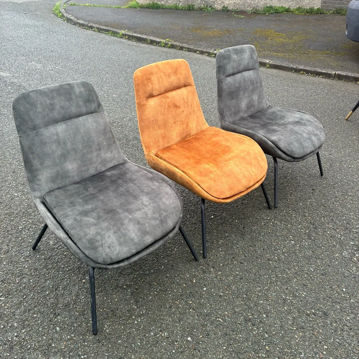 Fabulous 3 Accent velvet bedroom chairs - Image 1