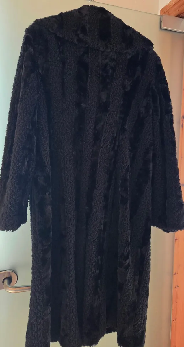 Etage Black Faux Fur Long Coat – UK 14 - Image 3