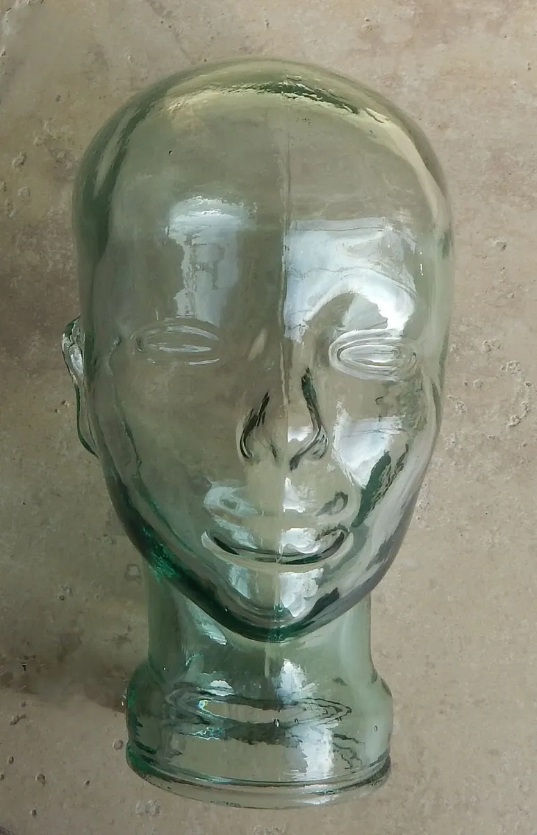 Clear Glass with Green Tint Display Mannequin Head - Image 1