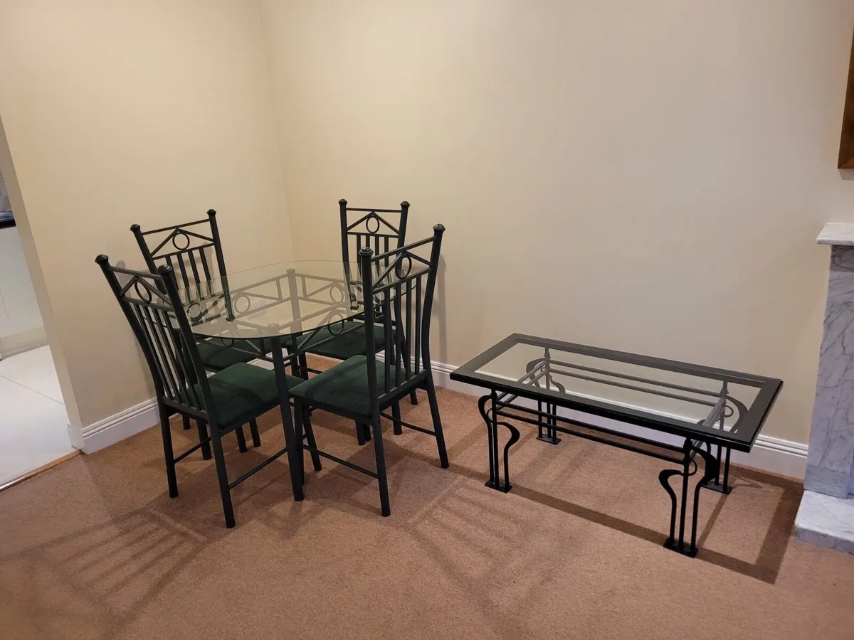 Dining table and chairs and coffee table - Image 1