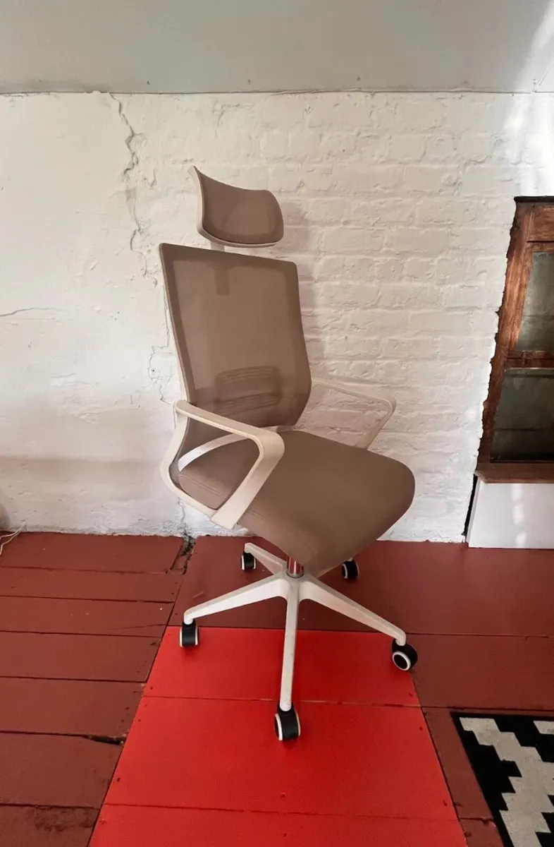 Large IKEA Table, 5 Office Chairs & 2 Fans - Image 4