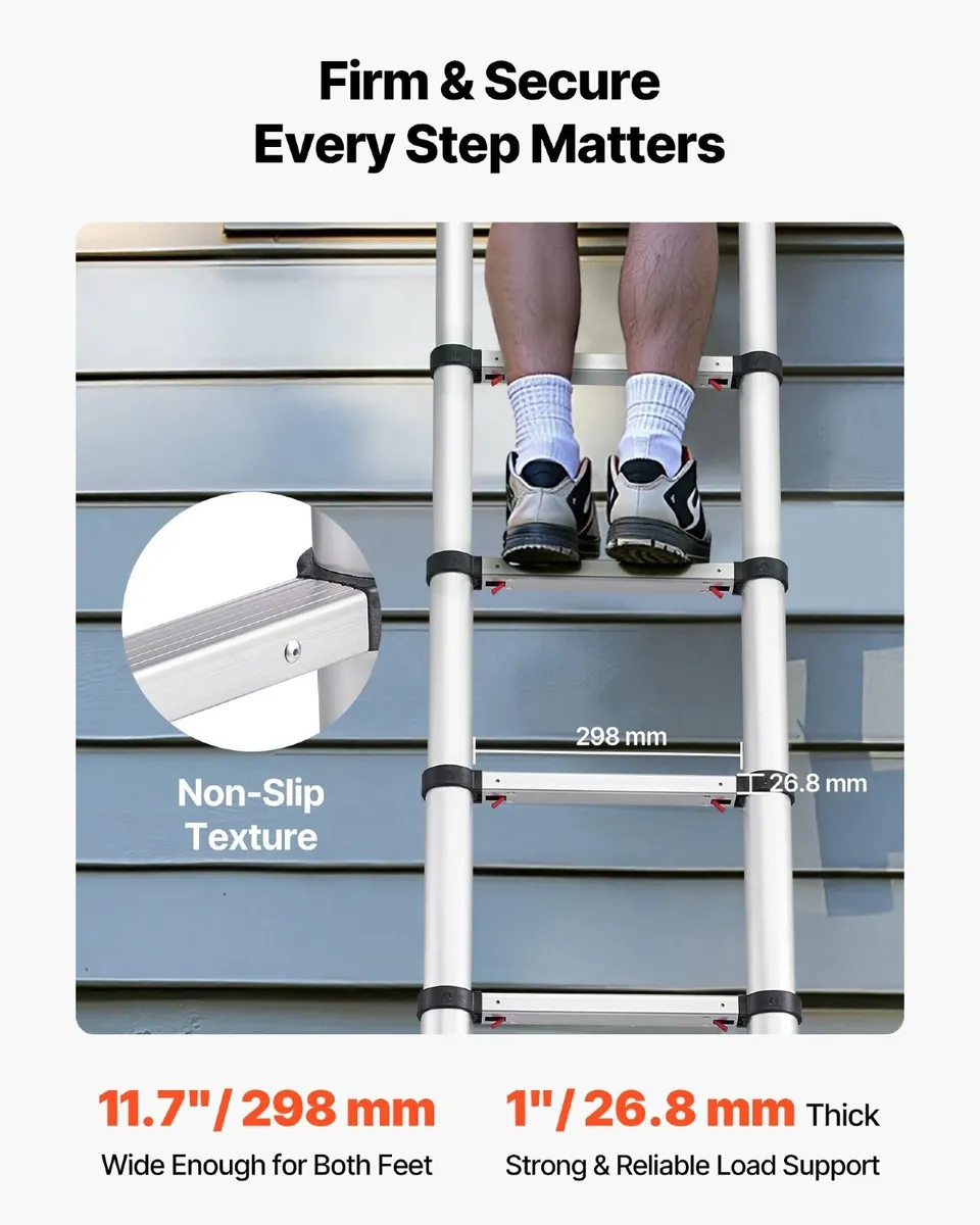 3.8m Telescopic Aluminium Ladder - Image 3