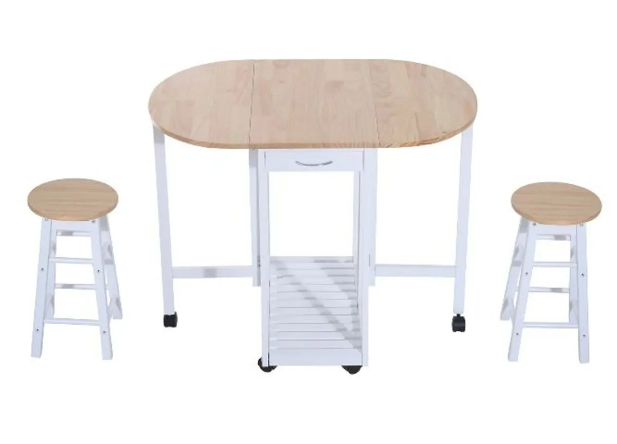 Foldable 3-Piece Dining Table Set - Image 1