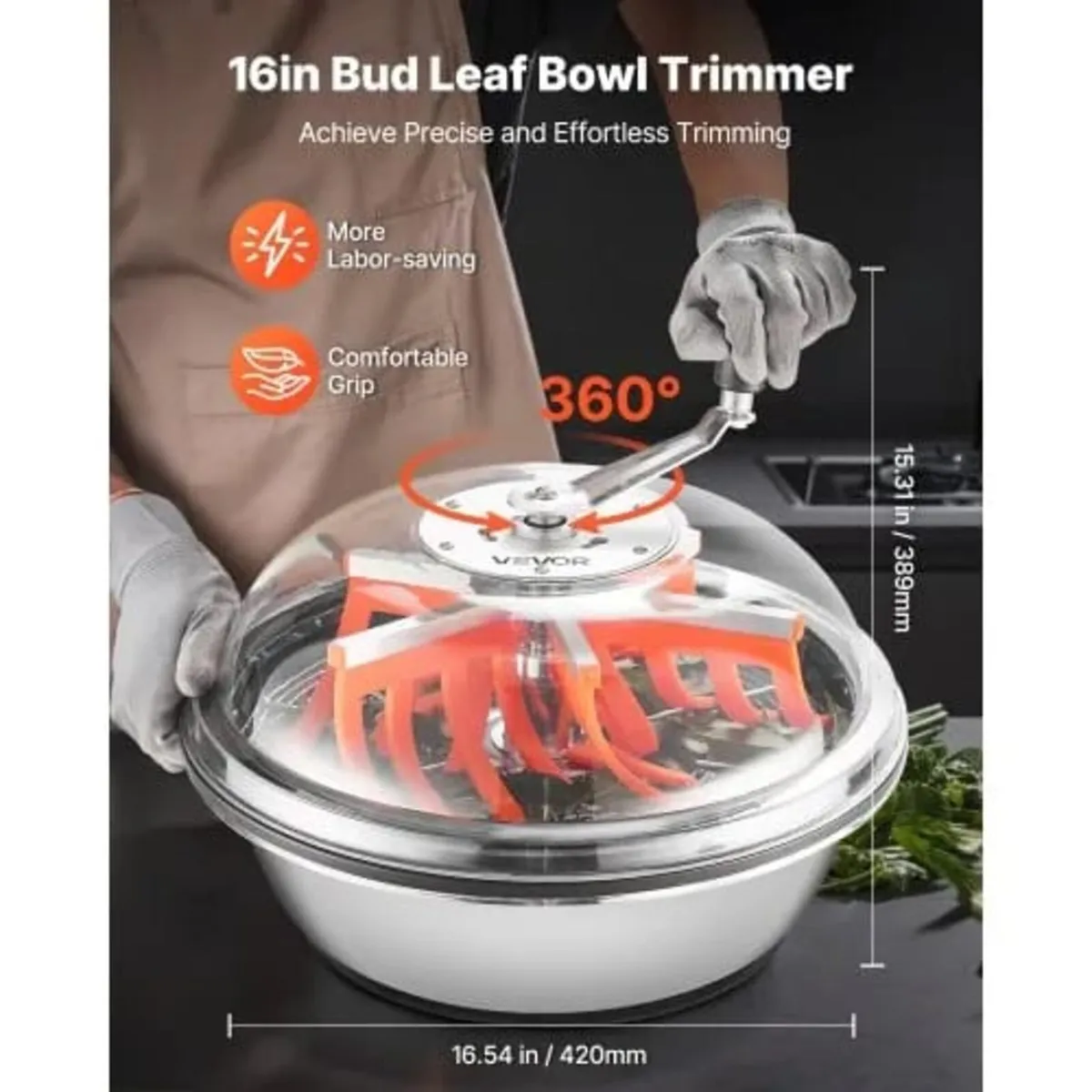 Bud Leaf Bowl Trimmer, 420 mm Manual Bud Trimmer, - Image 4