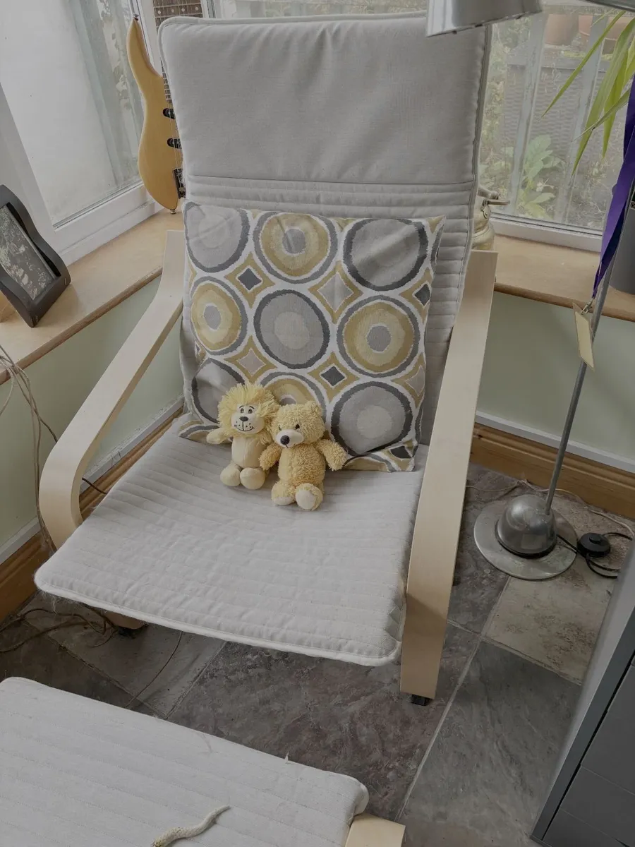 Pine Chair and Footstool - Image 2