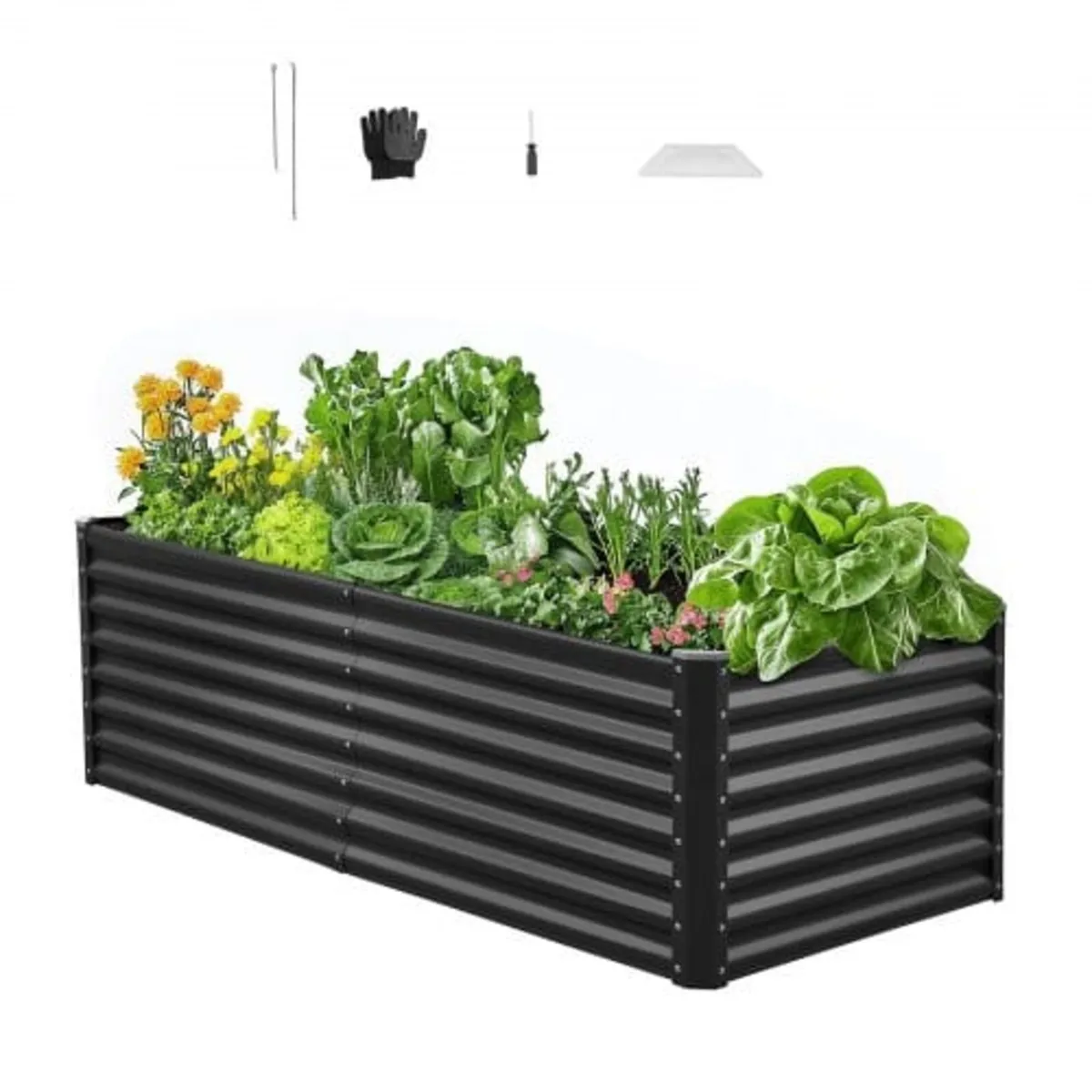 Metal Raised Garden Bed, 1.8 x 0.9 x 0.6 m Outdoor