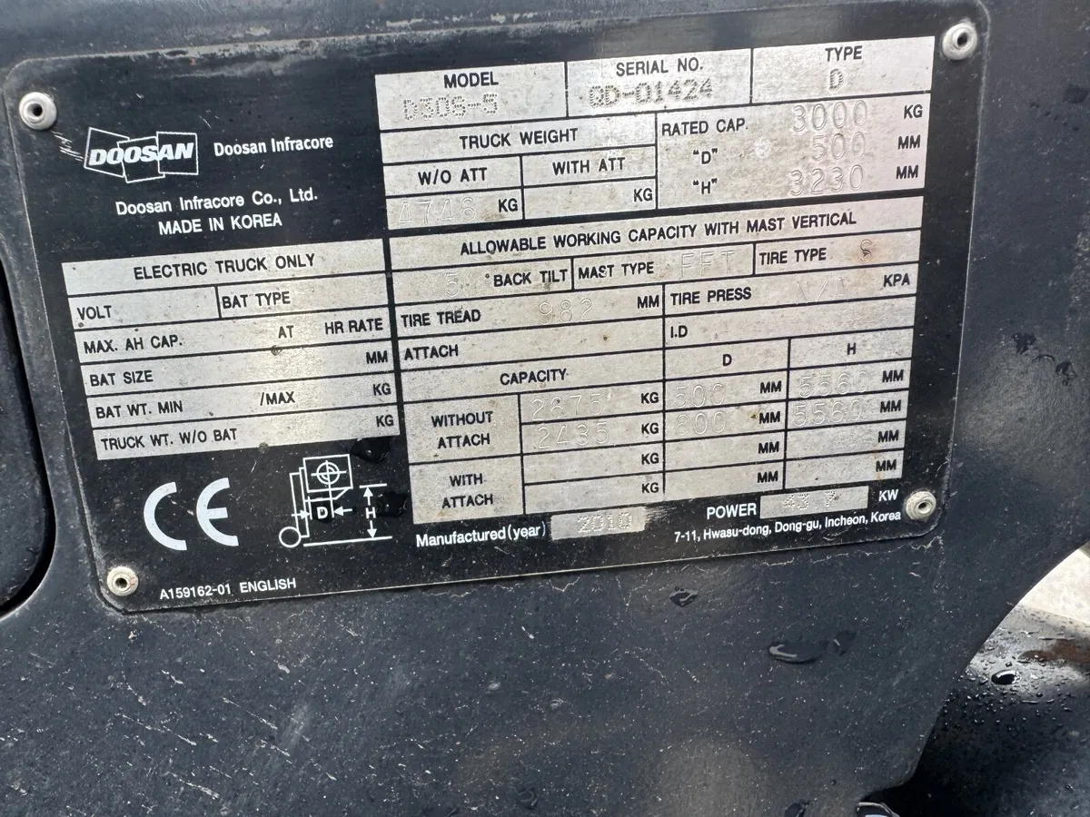 Doosan forklift 3 ton diesel - Image 3