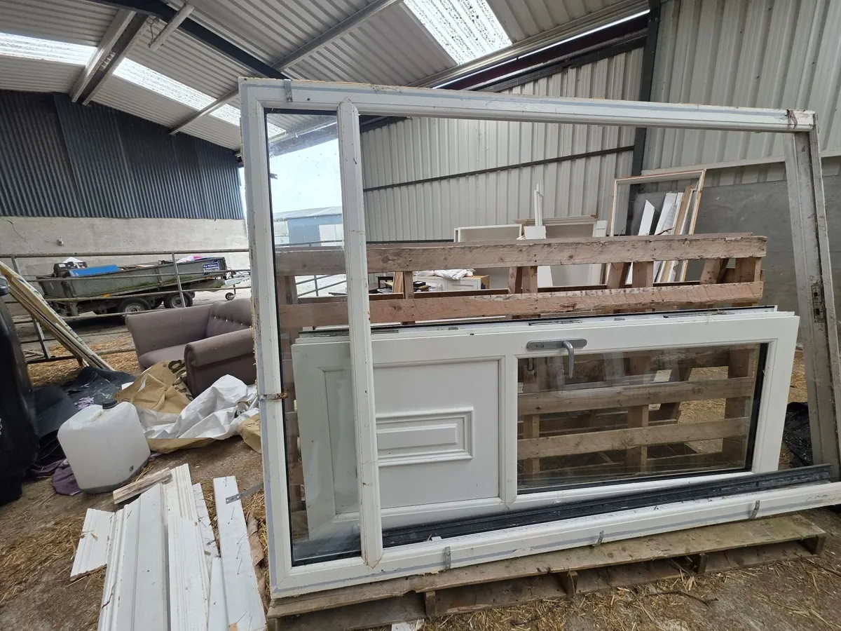 Large White PVC French Doors with Frame