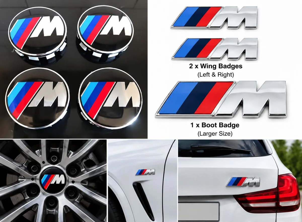 Bmw M Sport Badges + Caps - Free Post