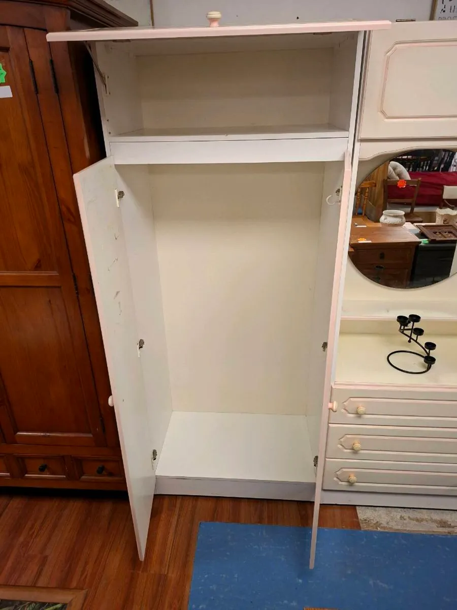 CREAM WARDROBE AND DRESSER WIRH MIRROR - Image 3