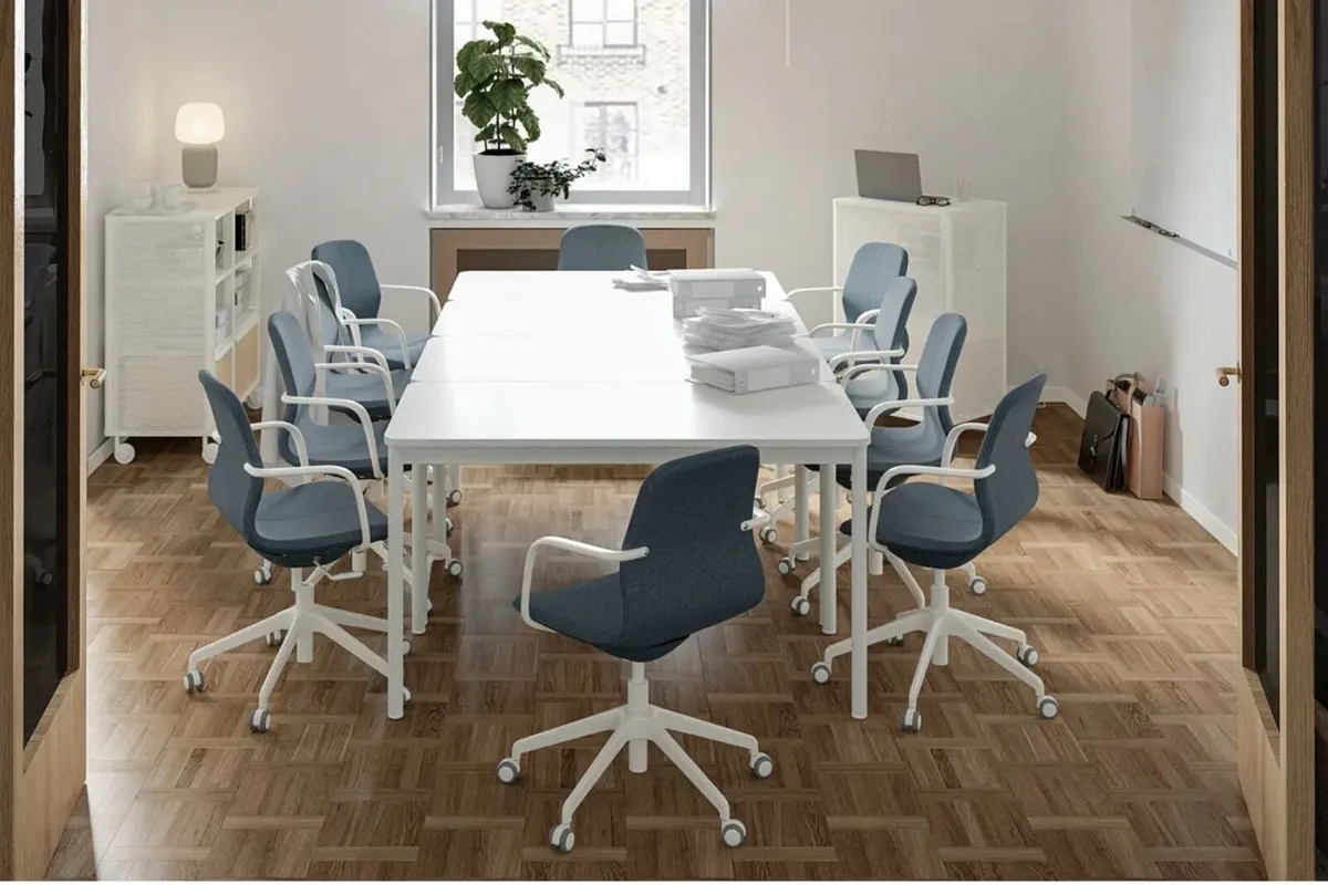 IKEA Office Furniture Set – 4 desks + 6 chairs - Image 1