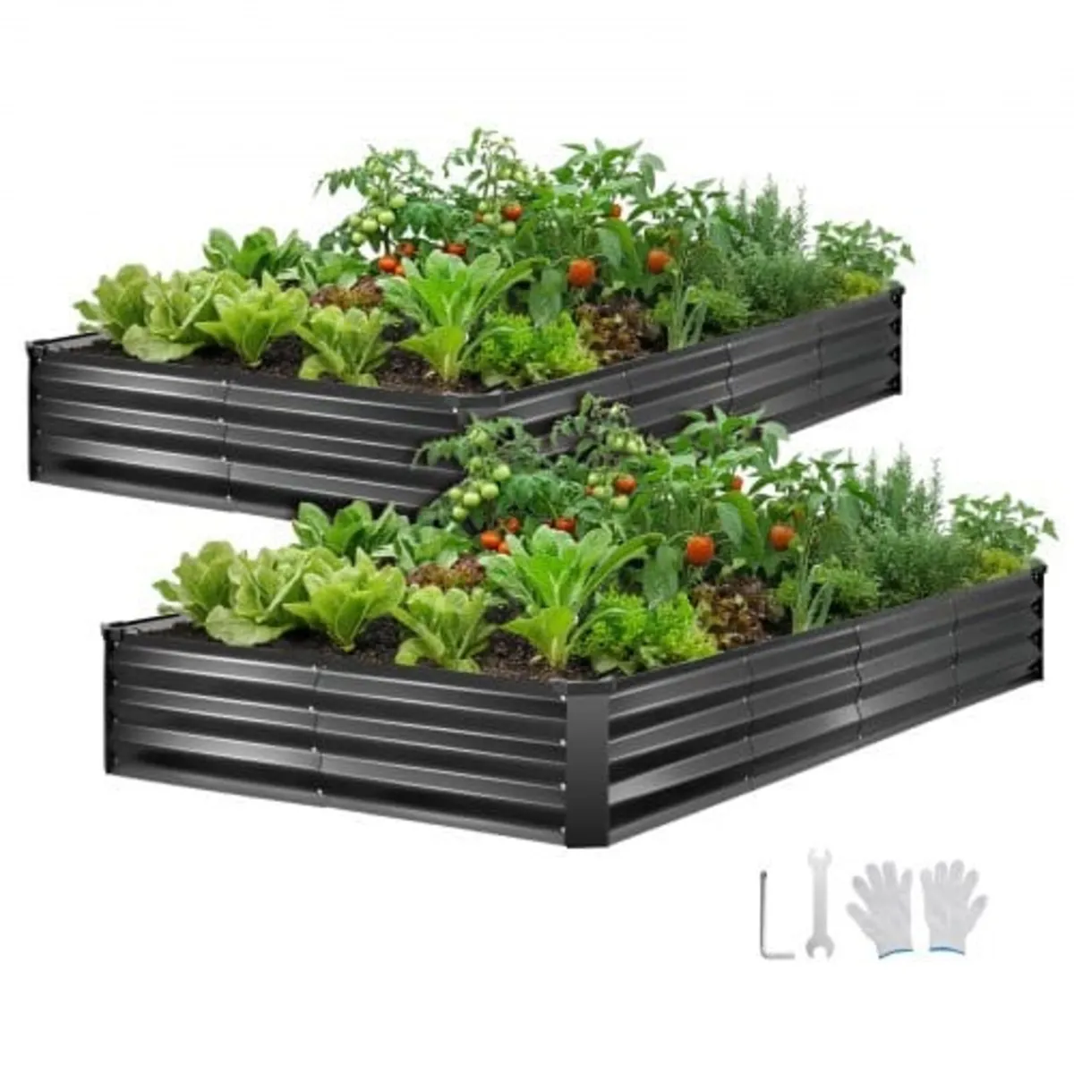 2 Pack Galvanized Raised Garden Beds, 2400 x 1200 - Image 1