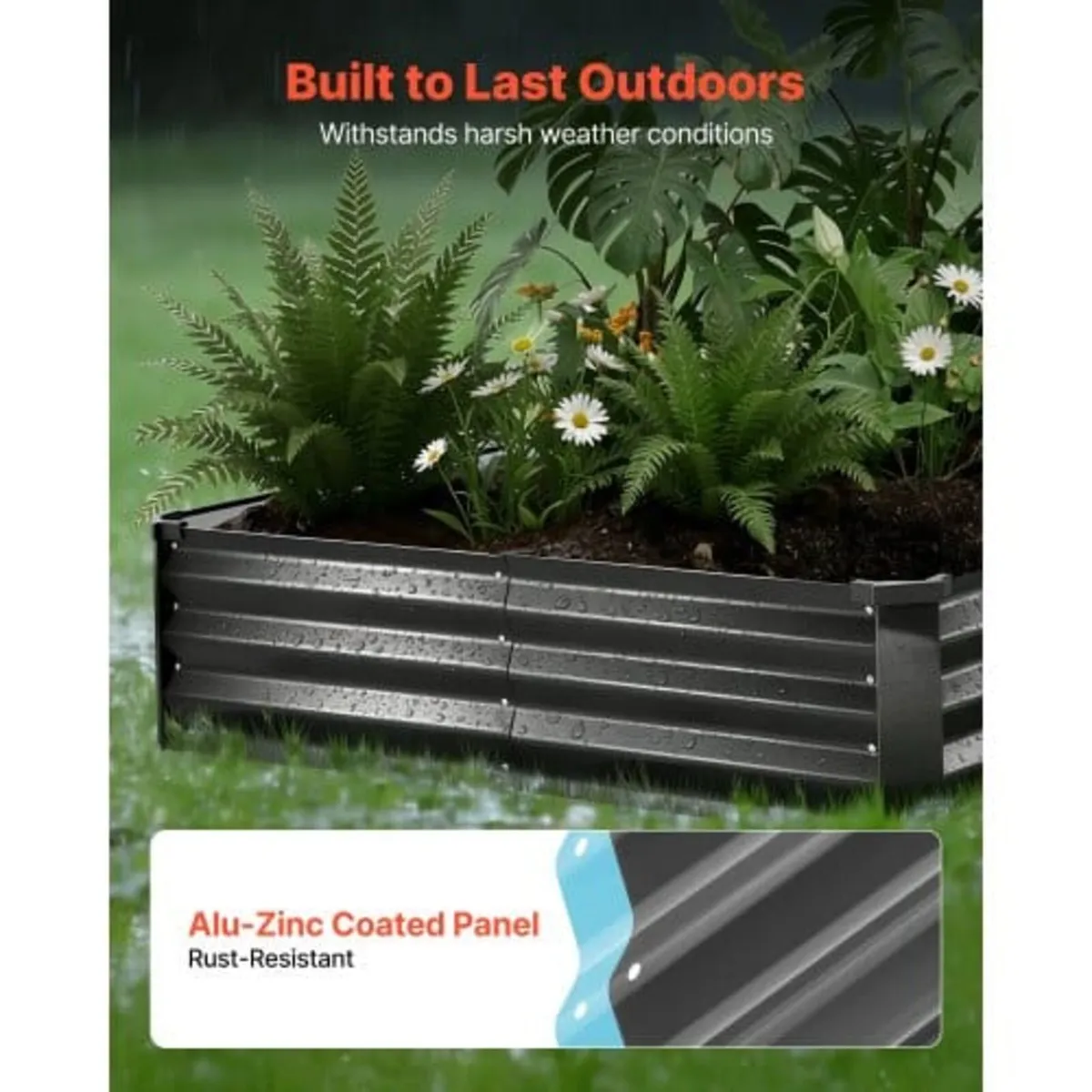 2 Pack Galvanized Raised Garden Beds, 2400 x 1200 - Image 2
