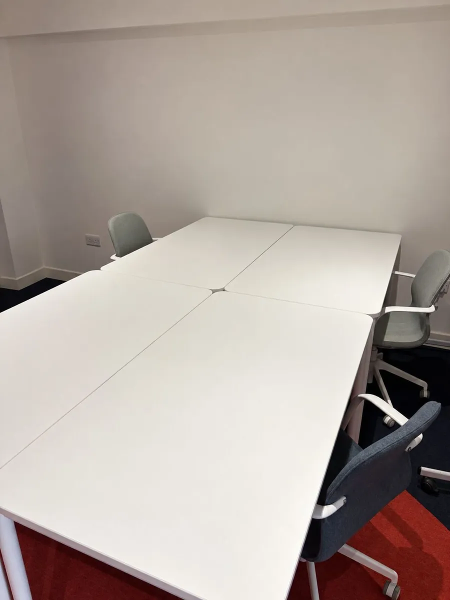 4 × IKEA TOMMARYD Desks White tabletops with light - Image 3