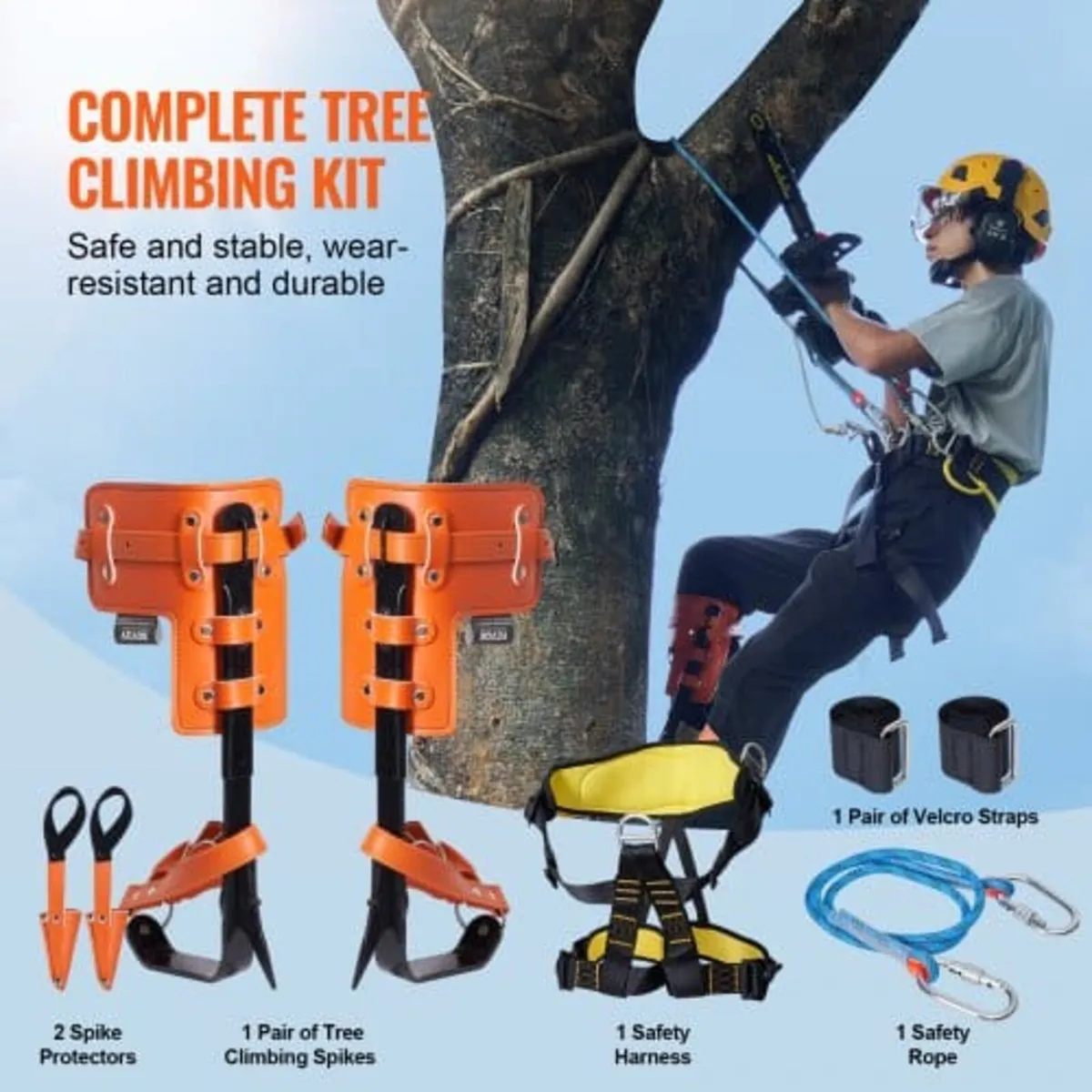 Tree Climbing Spikes Set, 1 Pair Alloy Steel Climb - Image 3