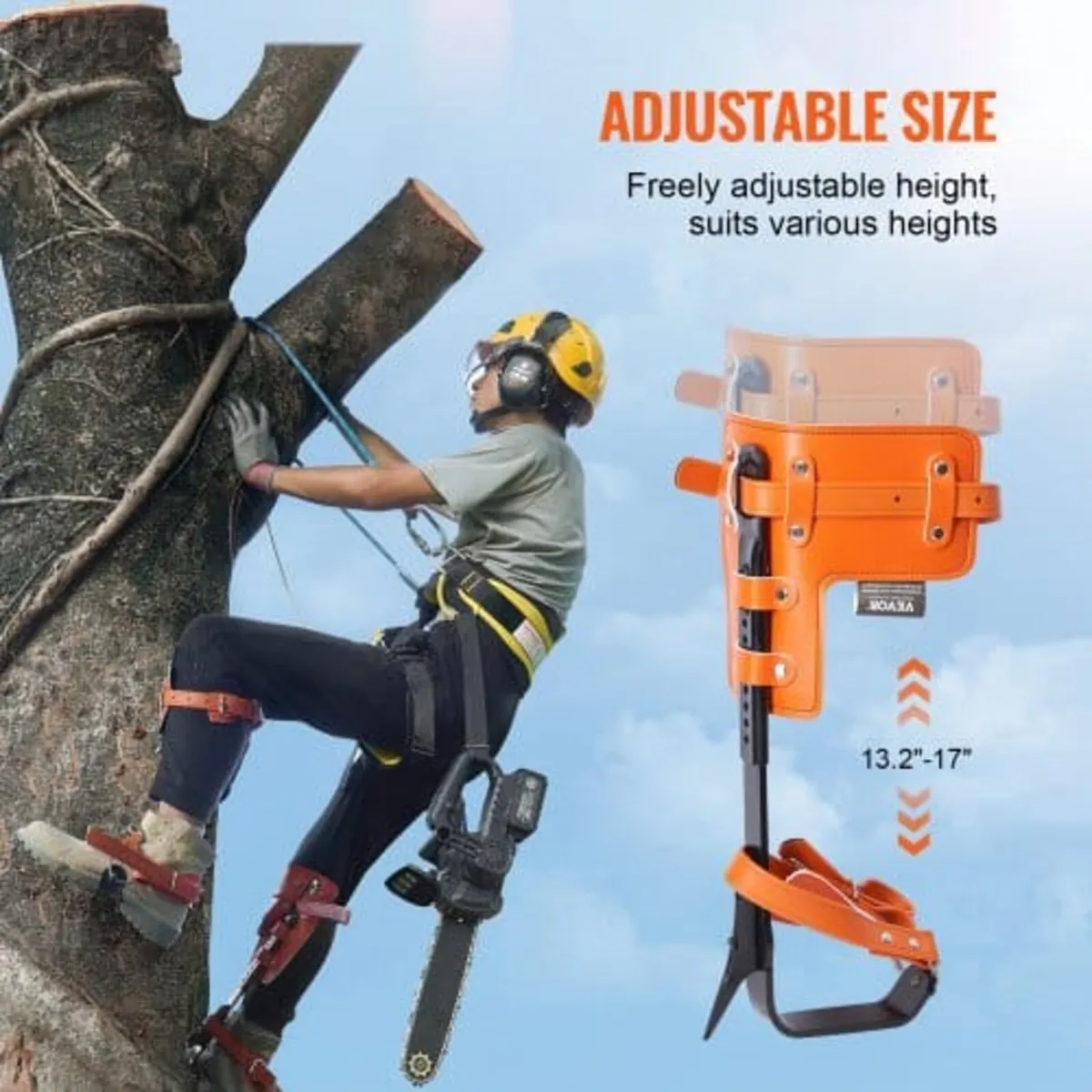 Tree Climbing Spikes Set, 1 Pair Alloy Steel Climb - Image 4