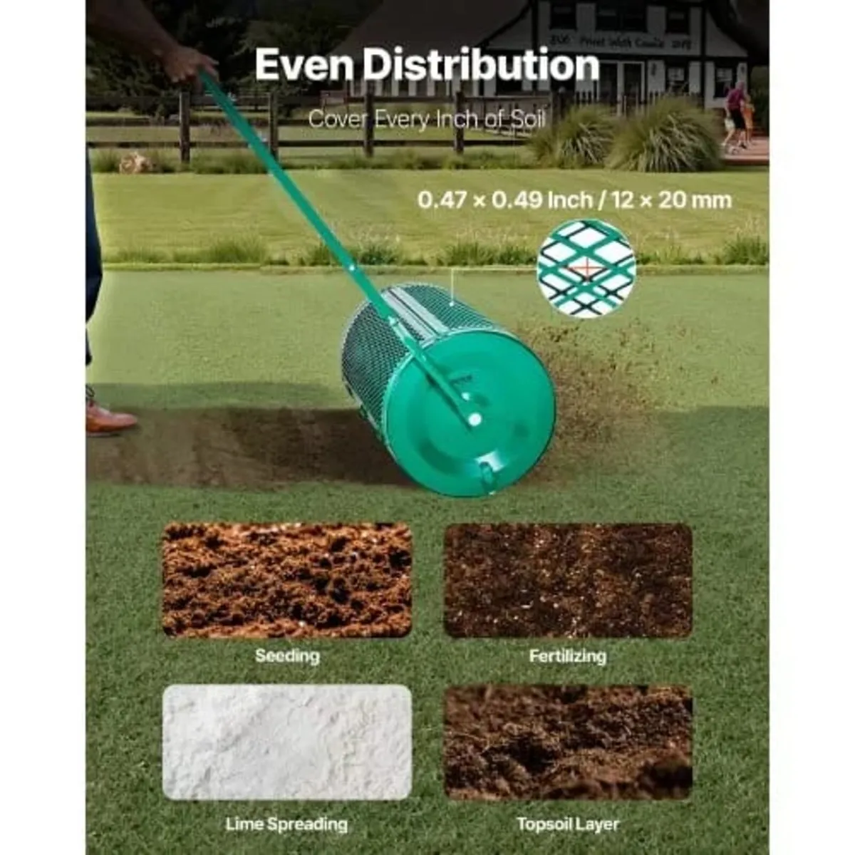 Compost Spreader, 24 in Wide Peat Moss Spreader wi - Image 3