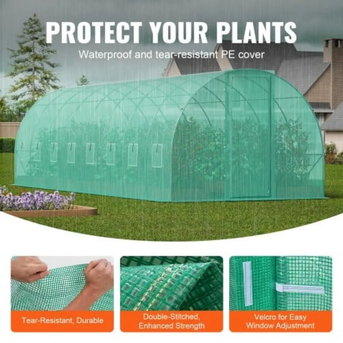 Walk-in Tunnel Greenhouse, 27.4x9.5x7.4 ft Hoop Ho - Image 4