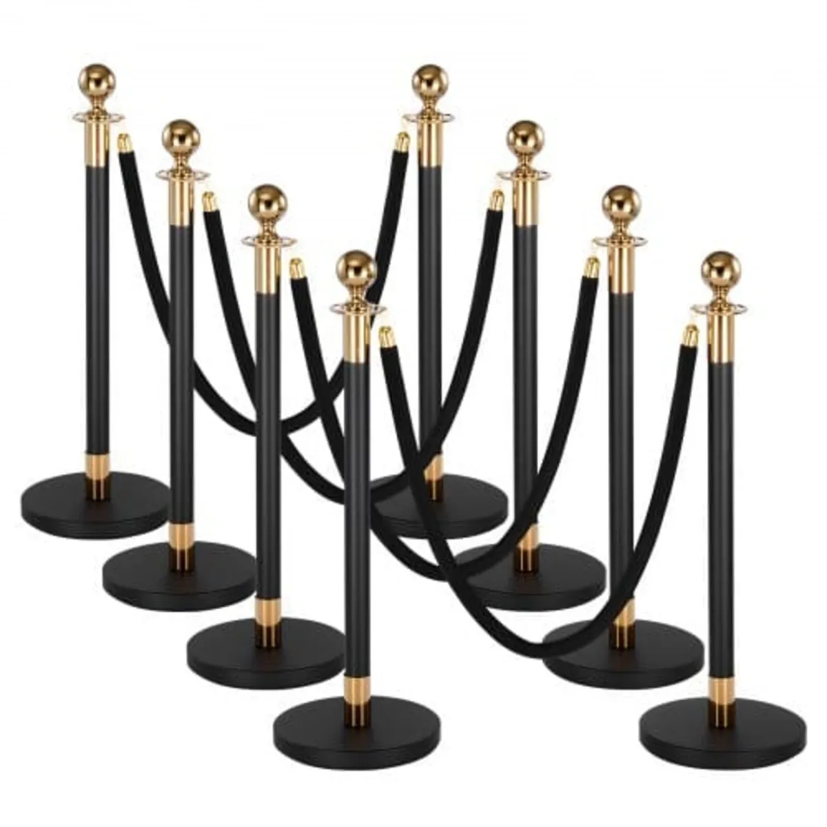 Stanchion Post, 8 Pcs Crowd Control Barrier Set wi - Image 1