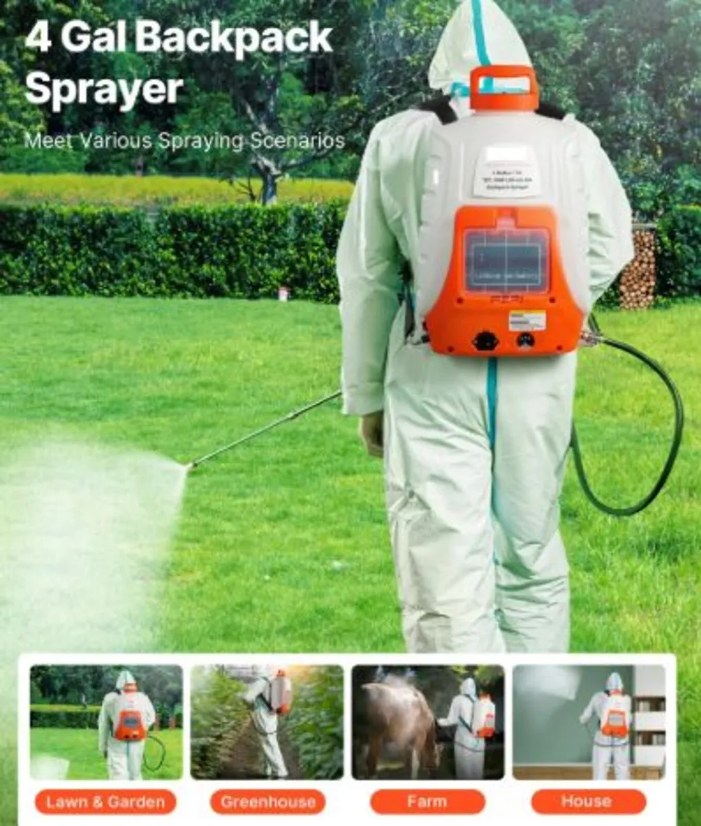 Battery Powered Backpack Sprayer 15.1 L Tank 0-90 - Image 2