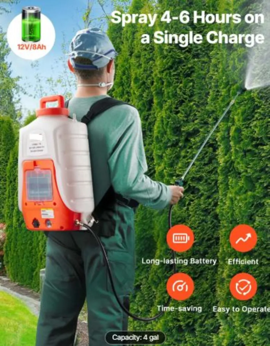 Battery Powered Backpack Sprayer 15.1 L Tank 0-90 - Image 3
