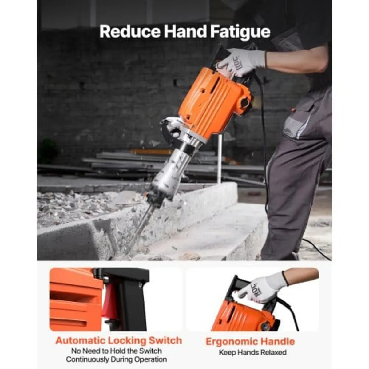 Demolition Jack Hammer Concrete Breaker 2200W Elec - Image 3