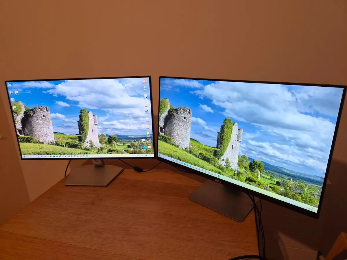 2 x Dell 27" IPS Full HD Monitors – S2719H + S2715 - Image 1
