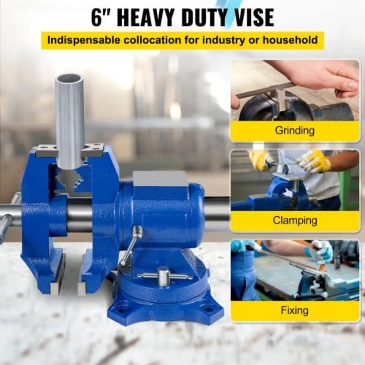 Multipurpose Vise 152mm(6-Inch) Bench Vise 360-Deg - Image 4
