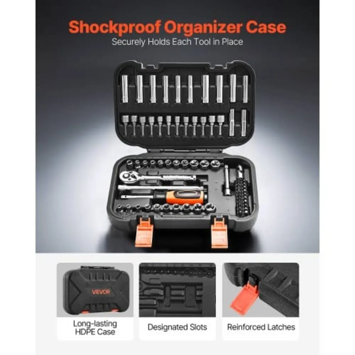 Socket Set, 70 Pieces, 6.4 mm Drive Socket and Rat - Image 2