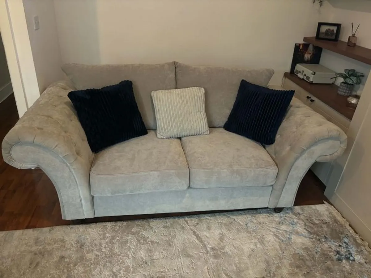2 Seater Couch Silver Grey - Image 1