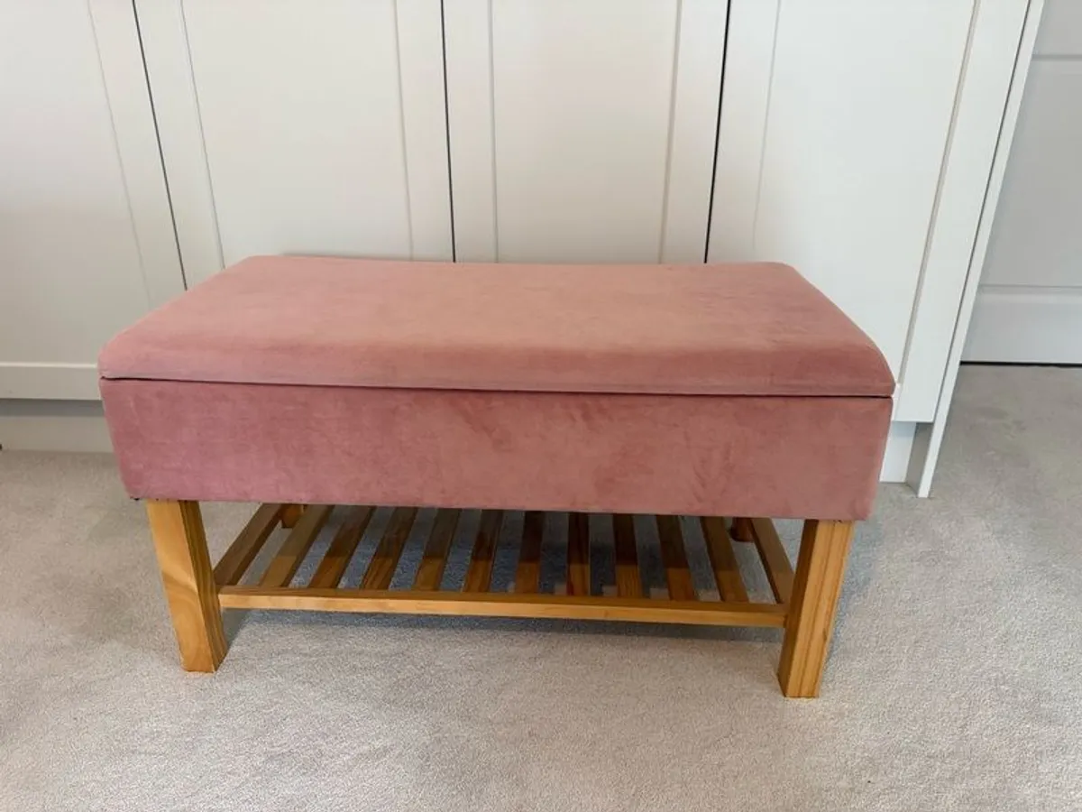 Bedroom storage bench with shoe shelf - Image 4