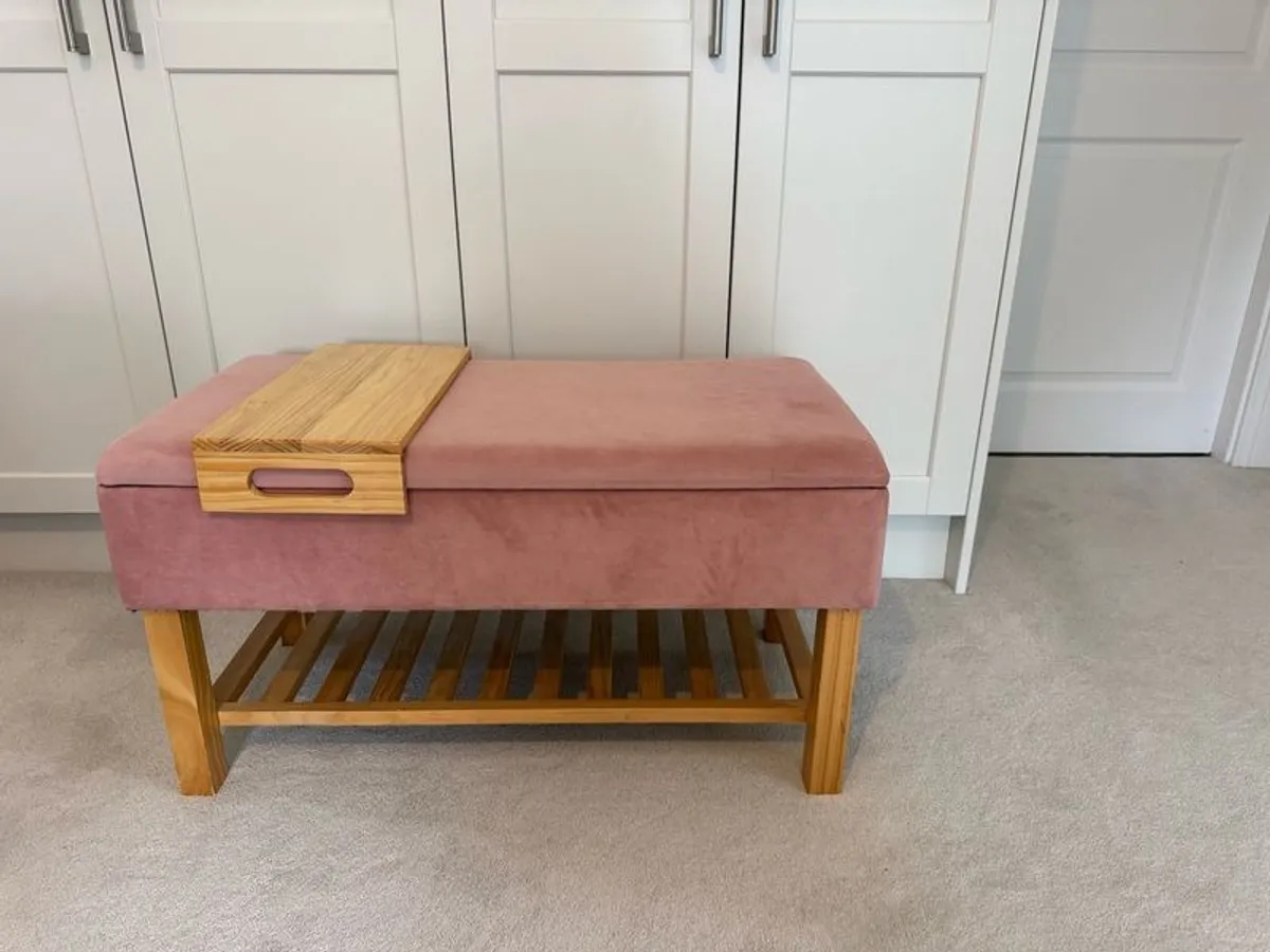 Bedroom storage bench with shoe shelf - Image 2