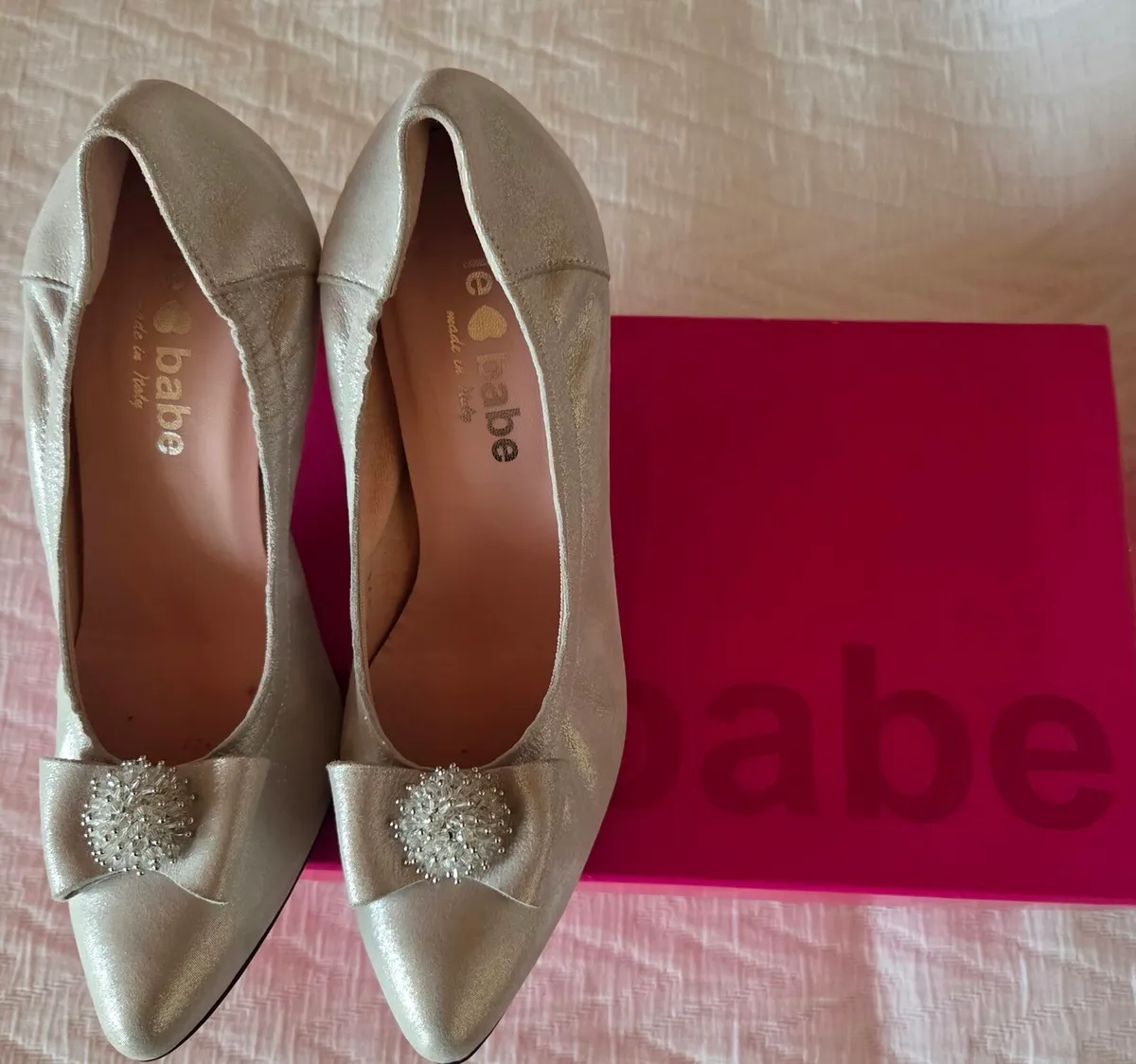Carmen Melero Occasion Dress UK 14 & Le Babe Shoes - Image 4