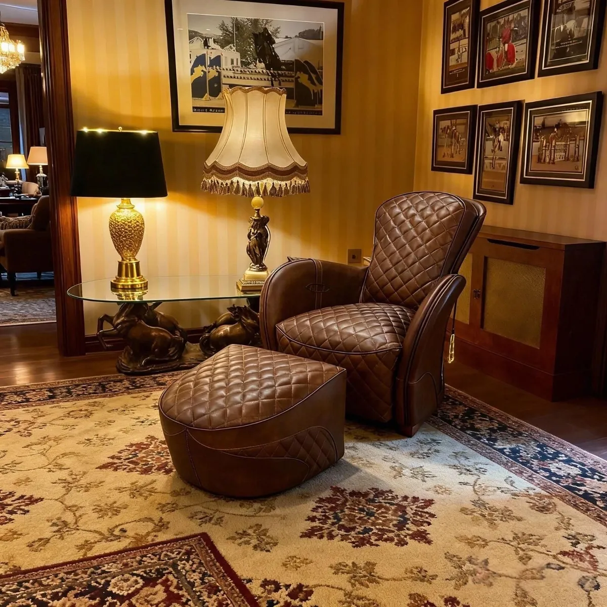 Leather Recliner and Foot Stool - Image 4