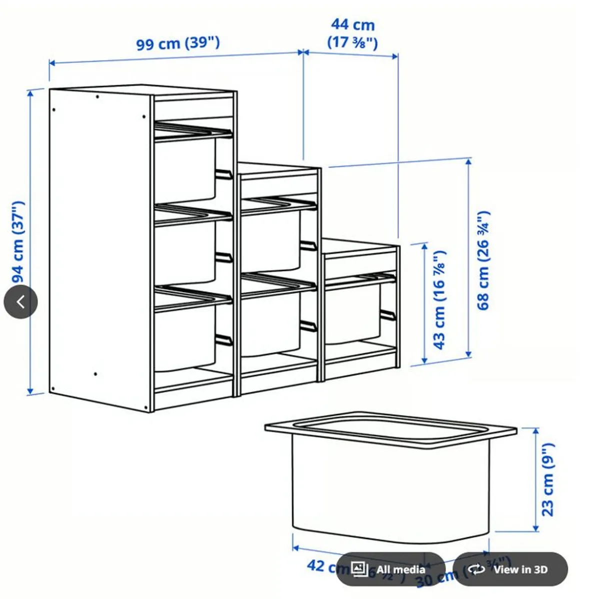 IKEA Trofast storage unit - white with red and green bins - Image 4