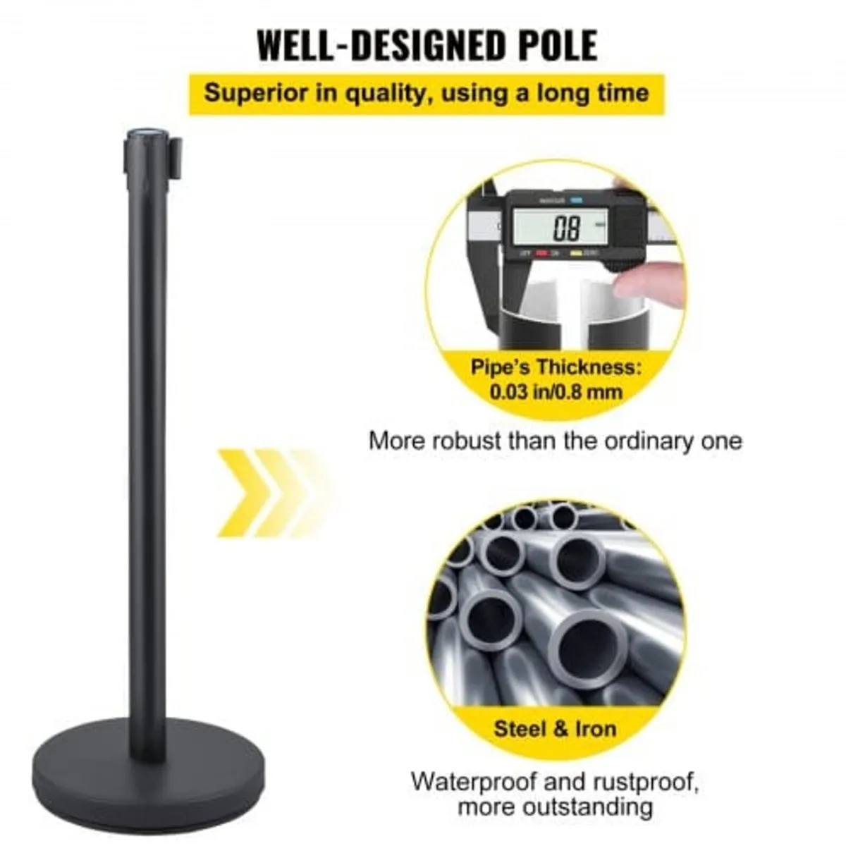 Crowd Control Stanchion, 8 Pieces Stanchion Set, w - Image 2