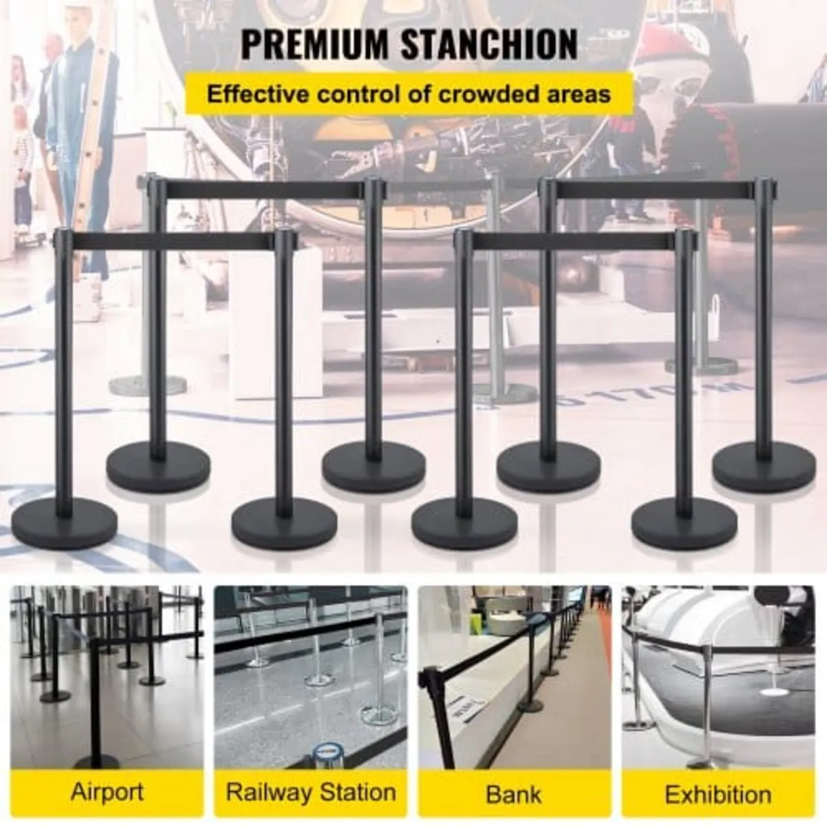 Crowd Control Stanchion, 8 Pieces Stanchion Set, w - Image 3