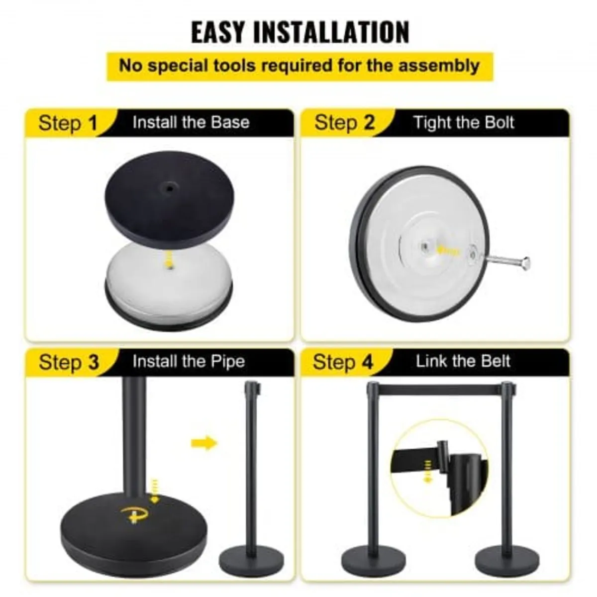 Crowd Control Stanchion, 8 Pieces Stanchion Set, w - Image 4
