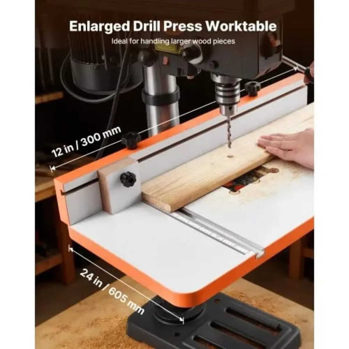 Drill Press Table, 605 x 300 mm, Worktable with an - Image 2