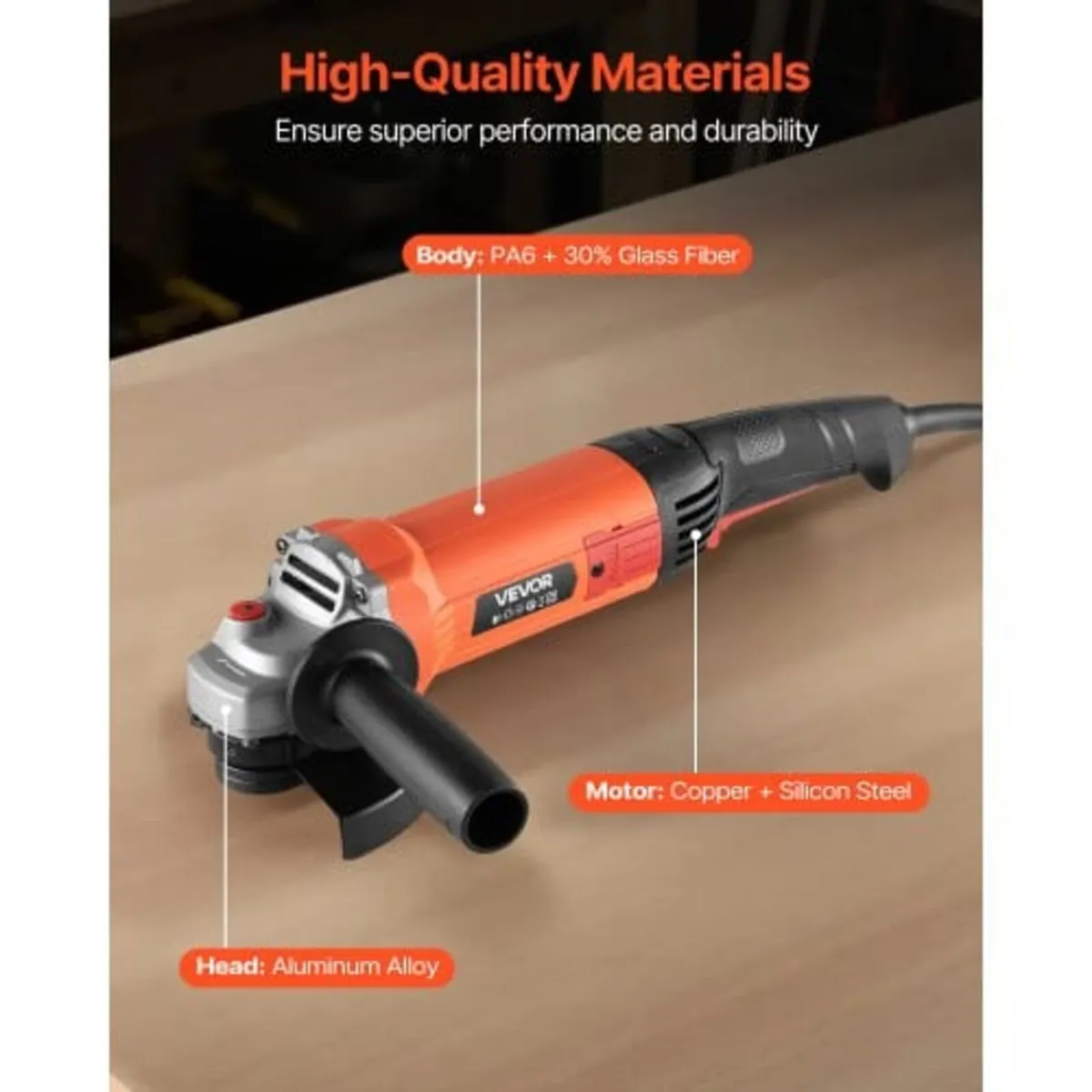 Angle Grinder, 127mm Electric Grinder Power Tool, - Image 2