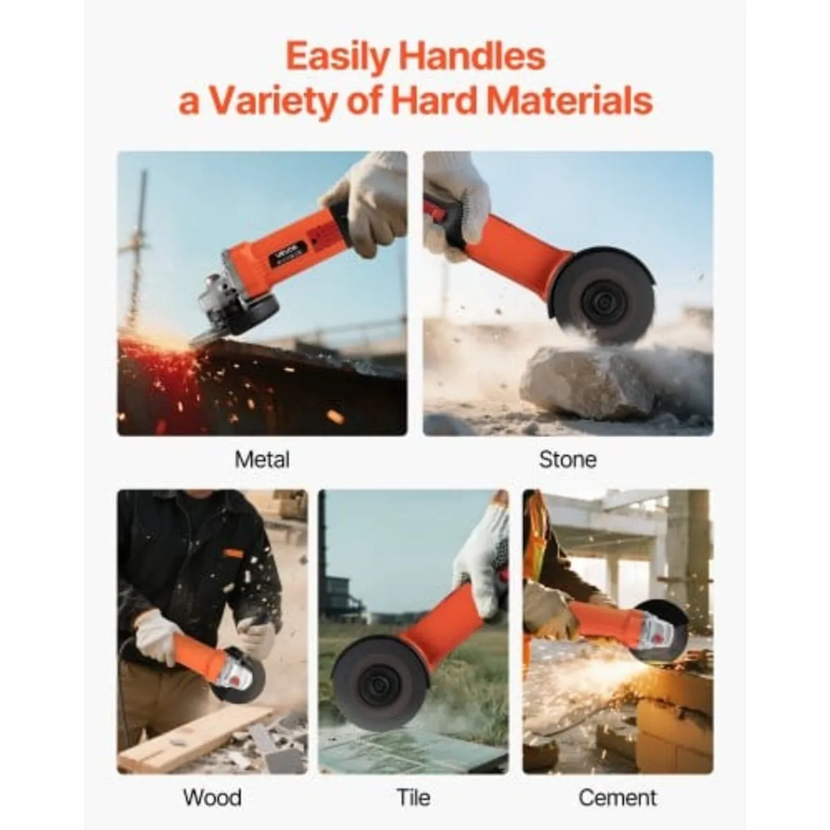 Angle Grinder, 127mm Electric Grinder Power Tool, - Image 4