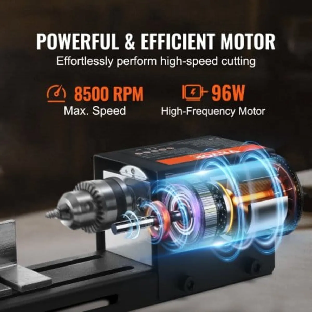 Mini Lathe Machine, 7 cm x 16 cm, 24VDC 96W Mini W - Image 2