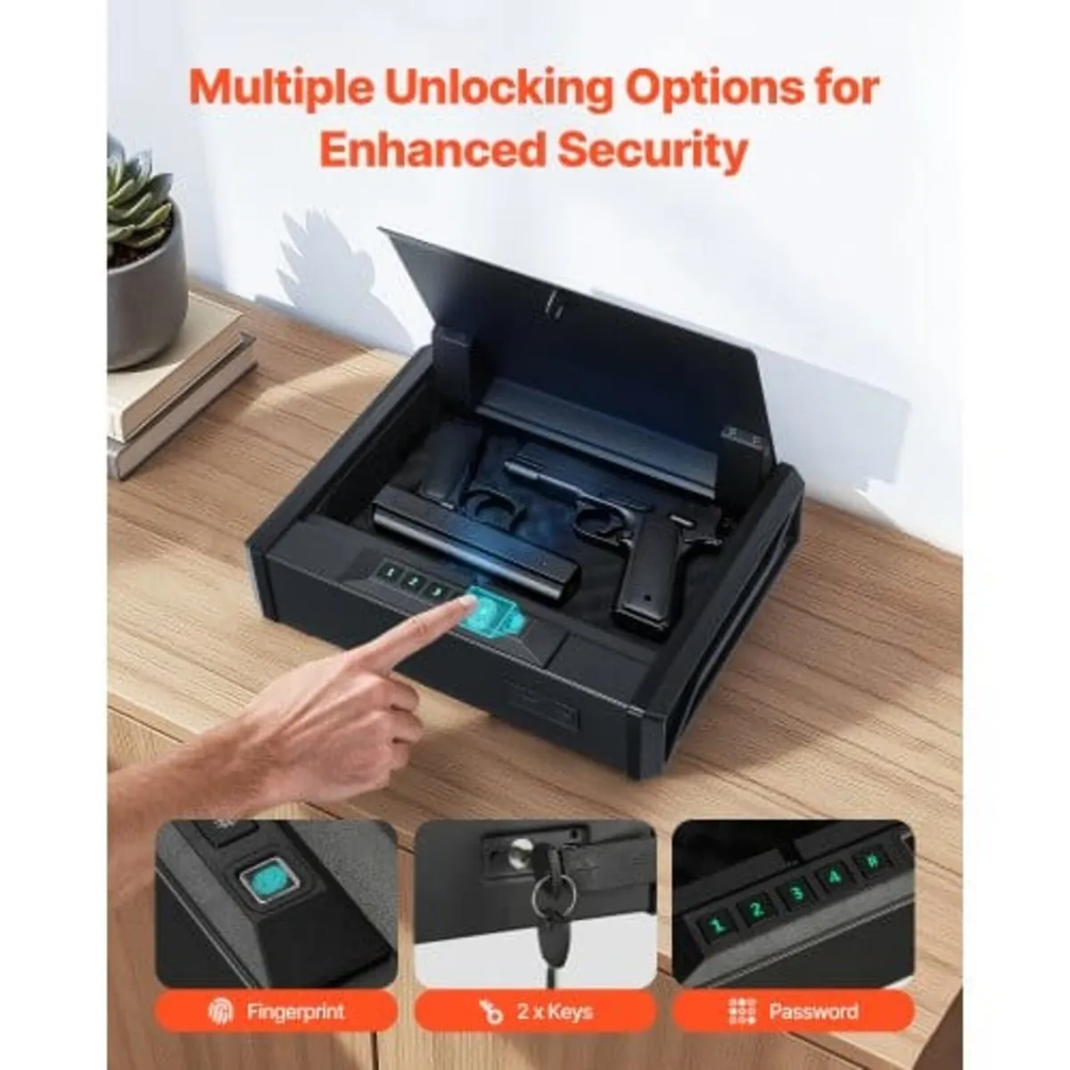 Gun Safe, Heavy Duty Handgun Safe with Fingerprint - Image 3