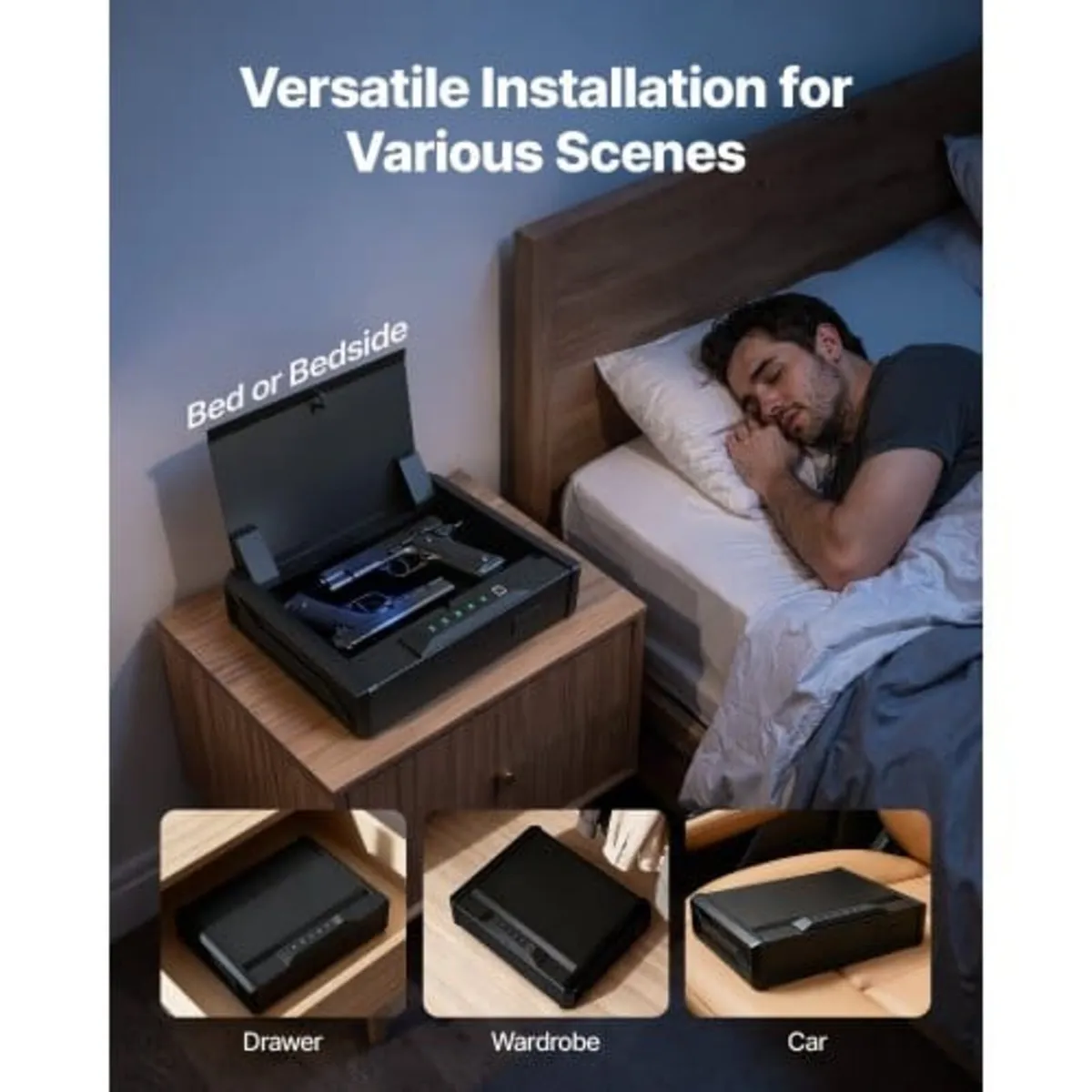 Gun Safe, Heavy Duty Handgun Safe with Fingerprint - Image 4
