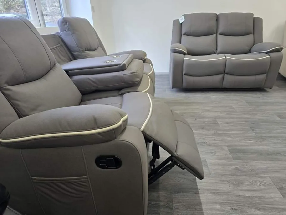 Chloe 3+2 Seater Micro Fabric Recliner Sofas - Image 4