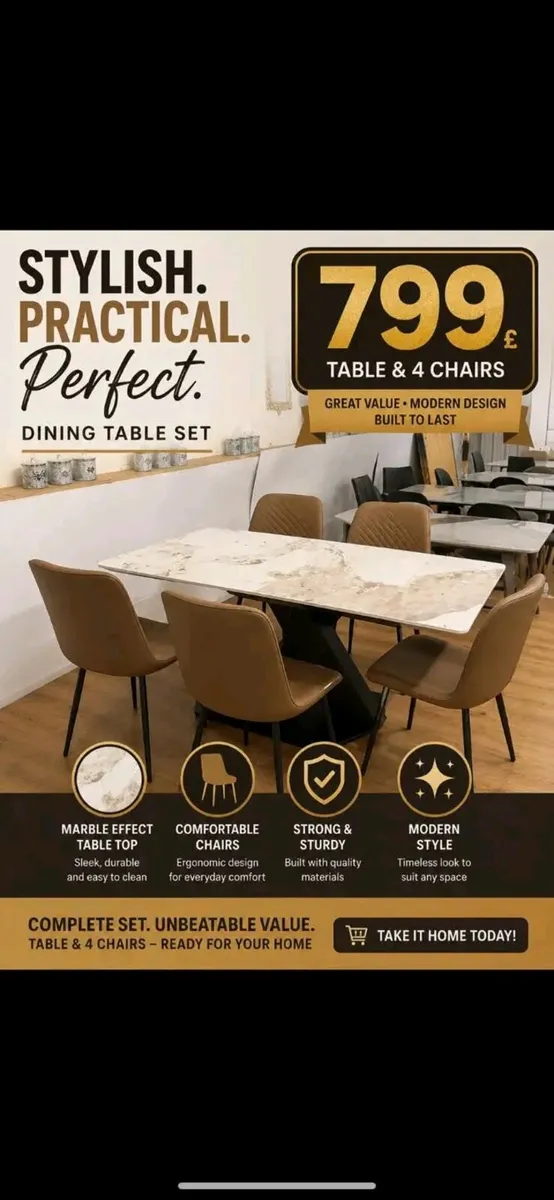 Extendable Kitchen Dining Table With 6 Chairs - Image 4